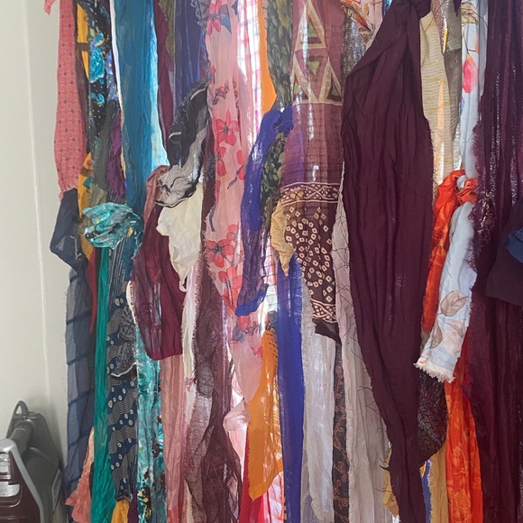 Custom Homemade Bohemian Rag Rug Curtains. - Picture 6 of 7